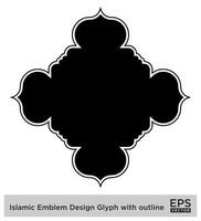 Islamic Amblem Design Glyph with outline Black Filled silhouettes Design pictogram symbol visual illustration vector