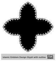 Islamic Amblem Design Glyph with outline Black Filled silhouettes Design pictogram symbol visual illustration vector