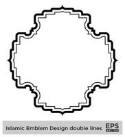 Islamic Amblem Design double lines Black Stroke silhouettes Design pictogram symbol visual illustration vector