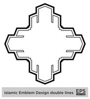 Islamic Amblem Design double lines Black Stroke silhouettes Design pictogram symbol visual illustration vector