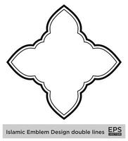 Islamic Amblem Design double lines Black Stroke silhouettes Design pictogram symbol visual illustration vector