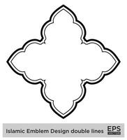 Islamic Amblem Design double lines Black Stroke silhouettes Design pictogram symbol visual illustration vector