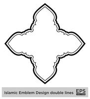 islámico Amblem diseño doble líneas negro carrera siluetas diseño pictograma símbolo visual ilustración vector