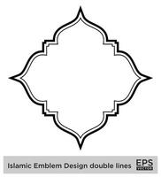 Islamic Amblem Design double lines Black Stroke silhouettes Design pictogram symbol visual illustration vector