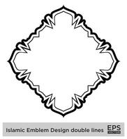 Islamic Amblem Design double lines Black Stroke silhouettes Design pictogram symbol visual illustration vector