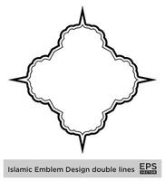 Islamic Amblem Design double lines Black Stroke silhouettes Design pictogram symbol visual illustration vector