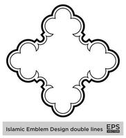 Islamic Amblem Design double lines Black Stroke silhouettes Design pictogram symbol visual illustration vector