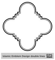 Islamic Amblem Design double lines Black Stroke silhouettes Design pictogram symbol visual illustration vector