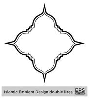 islámico Amblem diseño doble líneas negro carrera siluetas diseño pictograma símbolo visual ilustración vector
