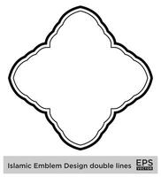 Islamic Amblem Design double lines Black Stroke silhouettes Design pictogram symbol visual illustration vector