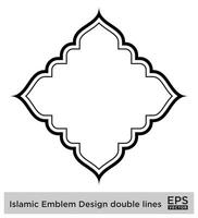 Islamic Amblem Design double lines Black Stroke silhouettes Design pictogram symbol visual illustration vector