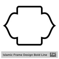 Islamic Frame Design Bold Line Black Stroke silhouettes Design pictogram symbol visual illustration vector