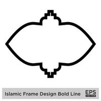 Islamic Frame Design Bold Line Black Stroke silhouettes Design pictogram symbol visual illustration vector