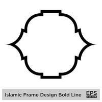 Islamic Frame Design Bold Line Black Stroke silhouettes Design pictogram symbol visual illustration vector