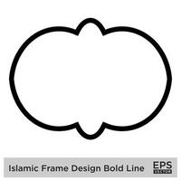 Islamic Frame Design Bold Line Black Stroke silhouettes Design pictogram symbol visual illustration vector