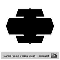 Islamic Frame Design Glyph Horizental Black Filled silhouettes Design pictogram symbol visual illustration vector