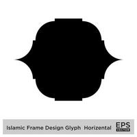 Islamic Frame Design Glyph Horizental Black Filled silhouettes Design pictogram symbol visual illustration vector