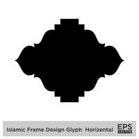 Islamic Frame Design Glyph Horizental Black Filled silhouettes Design pictogram symbol visual illustration vector