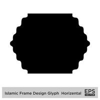 Islamic Frame Design Glyph Horizental Black Filled silhouettes Design pictogram symbol visual illustration vector