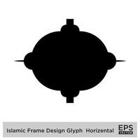 Islamic Frame Design Glyph Horizental Black Filled silhouettes Design pictogram symbol visual illustration vector