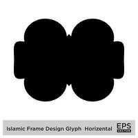 Islamic Frame Design Glyph Horizental Black Filled silhouettes Design pictogram symbol visual illustration vector