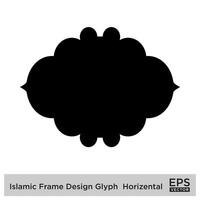 Islamic Frame Design Glyph  Horizental Black Filled silhouettes Design pictogram symbol visual illustration vector