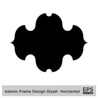 Islamic Frame Design Glyph  Horizental Black Filled silhouettes Design pictogram symbol visual illustration vector