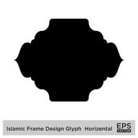 Islamic Frame Design Glyph  Horizental Black Filled silhouettes Design pictogram symbol visual illustration vector