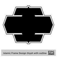 islámico marco diseño glifo con contorno negro lleno siluetas diseño pictograma símbolo visual ilustración vector