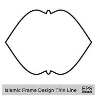 Islamic Frame Design Thin Line Black stroke silhouettes Design pictogram symbol visual illustration vector