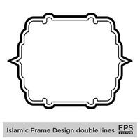 Islamic Frame Design double lines Black Stroke silhouettes Design pictogram symbol visual illustration vector