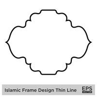 Islamic Frame Design Thin Line Black stroke silhouettes Design pictogram symbol visual illustration vector