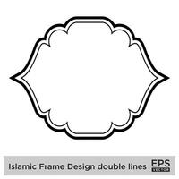 Islamic Frame Design double lines Black Stroke silhouettes Design pictogram symbol visual illustration vector