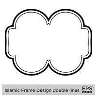 Islamic Frame Design double lines Black Stroke silhouettes Design pictogram symbol visual illustration vector