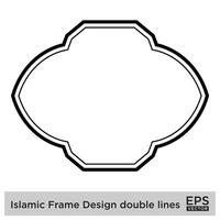 Islamic Frame Design double lines Black Stroke silhouettes Design pictogram symbol visual illustration vector