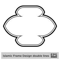 Islamic Frame Design double lines Black Stroke silhouettes Design pictogram symbol visual illustration vector