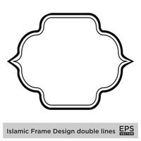 Islamic Frame Design double lines Black Stroke silhouettes Design pictogram symbol visual illustration vector