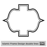 islámico marco diseño doble líneas negro carrera siluetas diseño pictograma símbolo visual ilustración vector