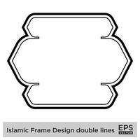 Islamic Frame Design double lines Black Stroke silhouettes Design pictogram symbol visual illustration vector