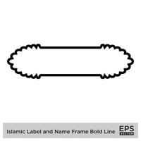 Islamic Label and Name Frame Bold Line Outline Linear Black Stroke silhouettes Design pictogram symbol visual illustration vector