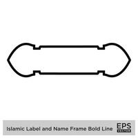 Islamic Label and Name Frame Bold Line Outline Linear Black Stroke silhouettes Design pictogram symbol visual illustration vector