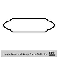 Islamic Label and Name Frame Bold Line Outline Linear Black Stroke silhouettes Design pictogram symbol visual illustration vector