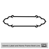 Islamic Label and Name Frame Bold Line Outline Linear Black Stroke silhouettes Design pictogram symbol visual illustration vector