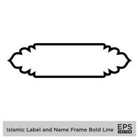 islámico etiqueta y nombre marco negrita línea contorno lineal negro carrera siluetas diseño pictograma símbolo visual ilustración vector