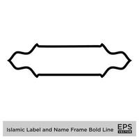 Islamic Label and Name Frame Bold Line Outline Linear Black Stroke silhouettes Design pictogram symbol visual illustration vector