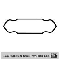 Islamic Label and Name Frame Bold Line Outline Linear Black Stroke silhouettes Design pictogram symbol visual illustration vector