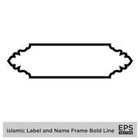 Islamic Label and Name Frame Bold Line Outline Linear Black Stroke silhouettes Design pictogram symbol visual illustration vector