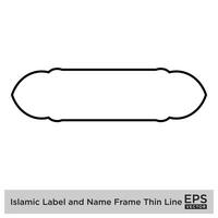 Islamic Label and Name Frame Thin Line Black stroke silhouettes Design pictogram symbol visual illustration vector