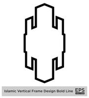 Islamic Vertical Frame Design Bold Line Outline Linear Black Stroke silhouettes Design pictogram symbol visual illustration vector