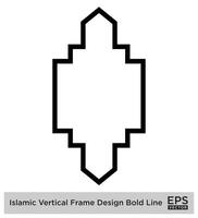 Islamic Vertical Frame Design Bold Line Outline Linear Black Stroke silhouettes Design pictogram symbol visual illustration vector